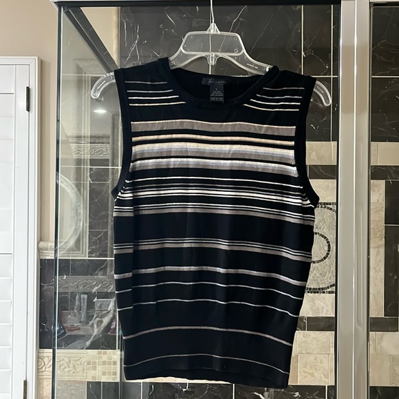 The Limited black/gray/cream stripe vest, size L, perfect condition. - Picture 1 of 6